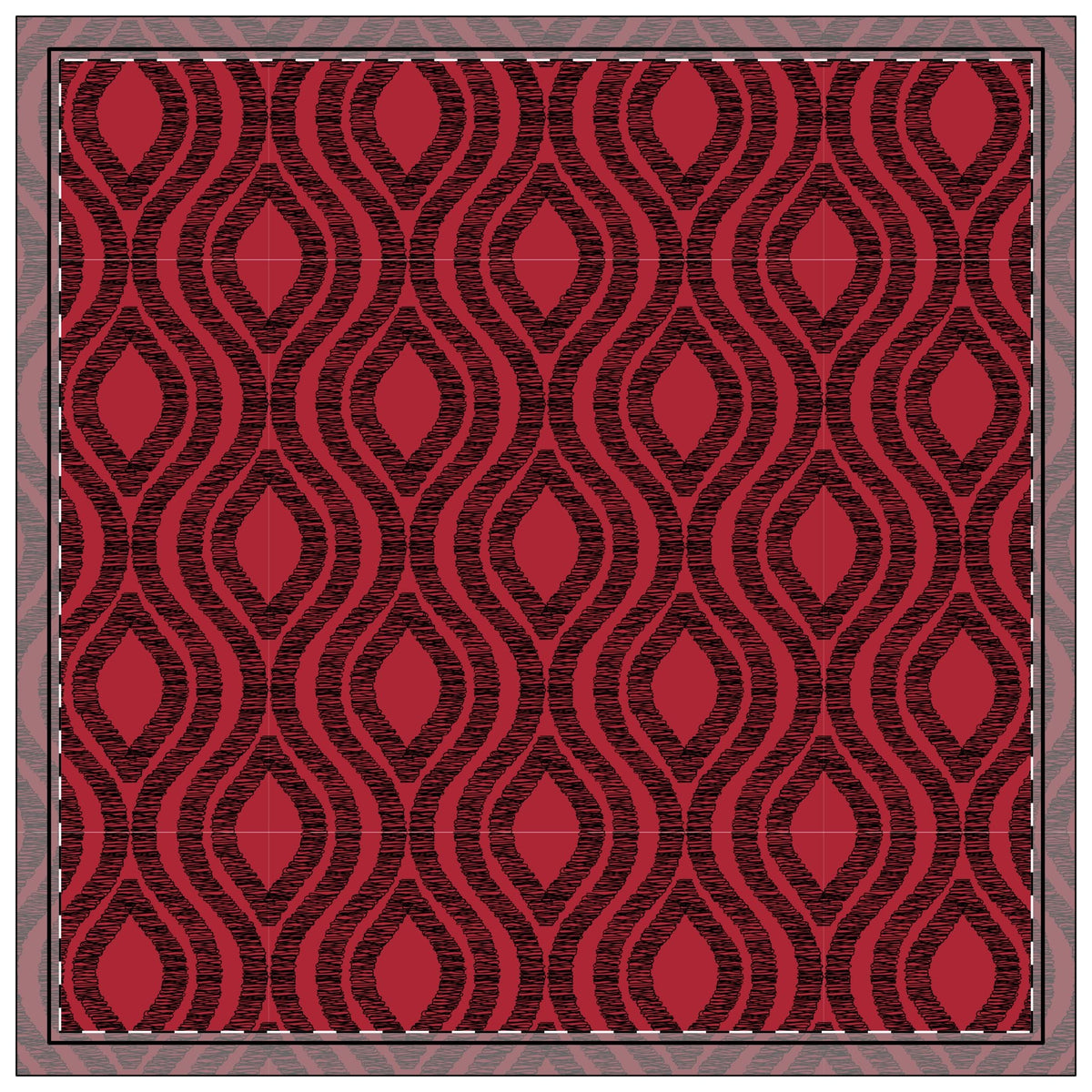 Napkin 4-set | Red & Black | Ogee