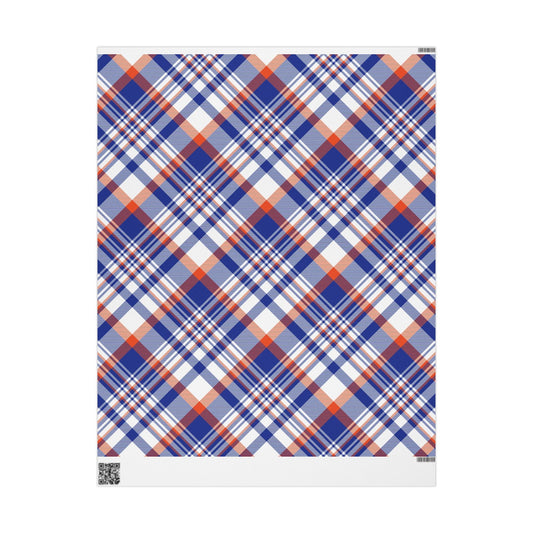 Gift Wrap | Bright Blue & Orange | Tartan