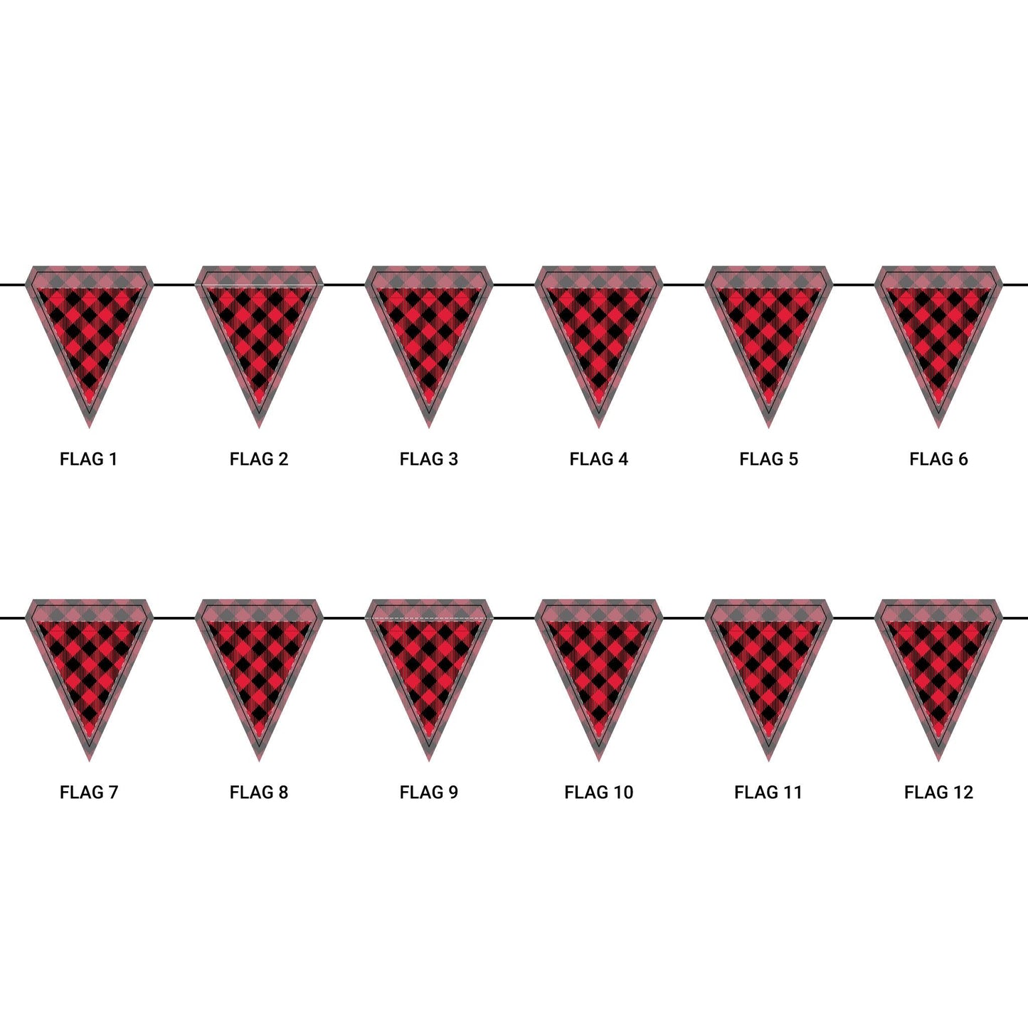Flag Garland | Red & Black | Gingham