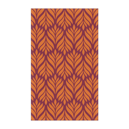 Tea Towels | Maroon & Orange | Palm
