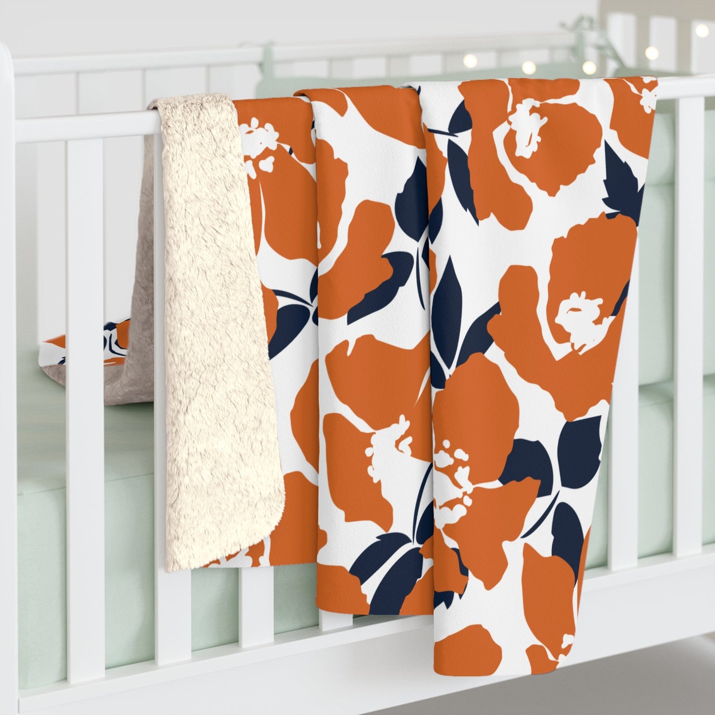 Sherpa Blanket | Orange & Blue | Poppy