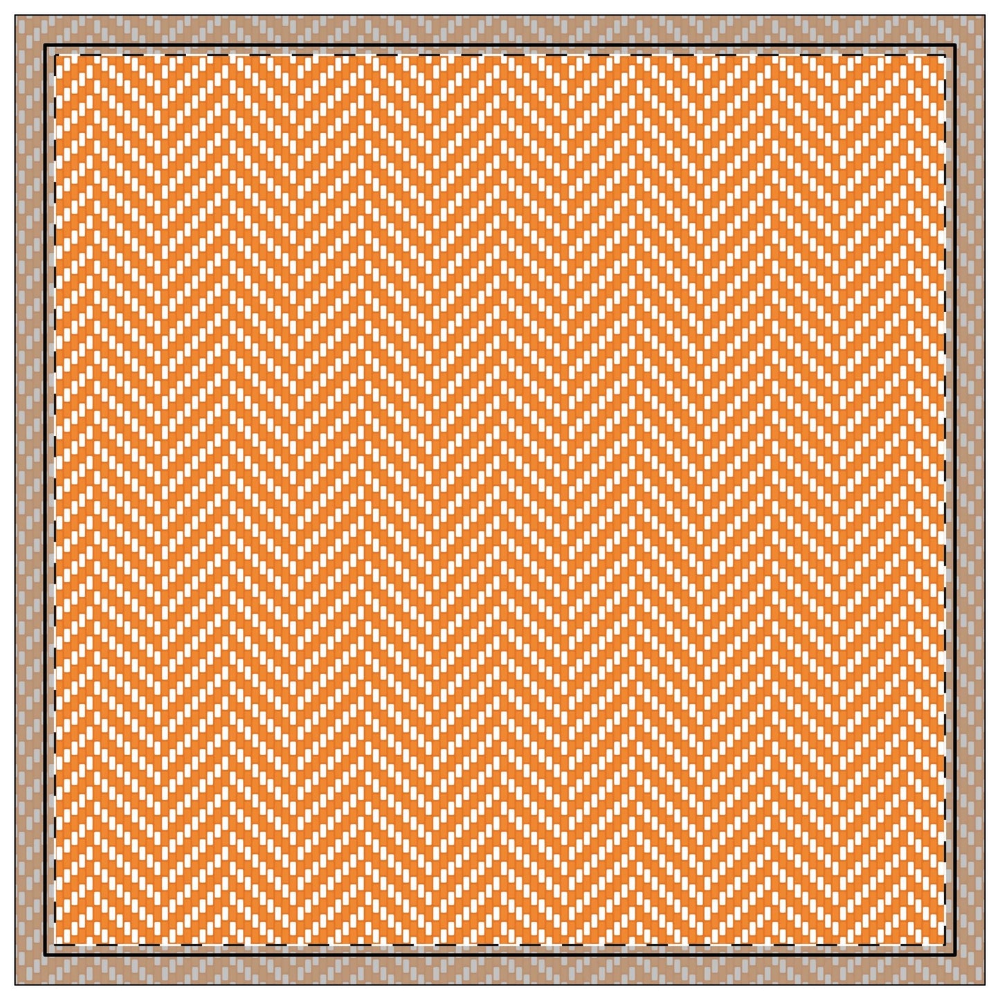 Napkins | Orange & White | Herringbone