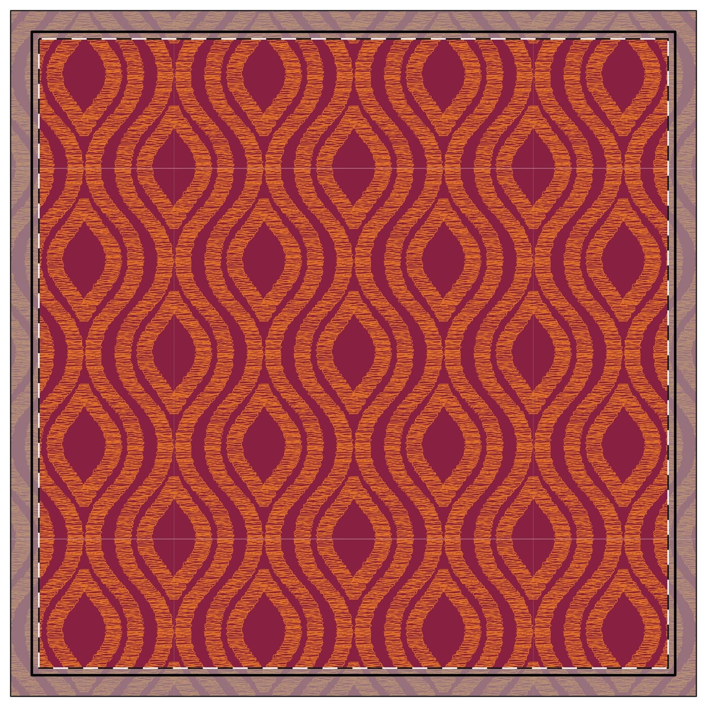 Napkins | Maroon & Orange | Ogee