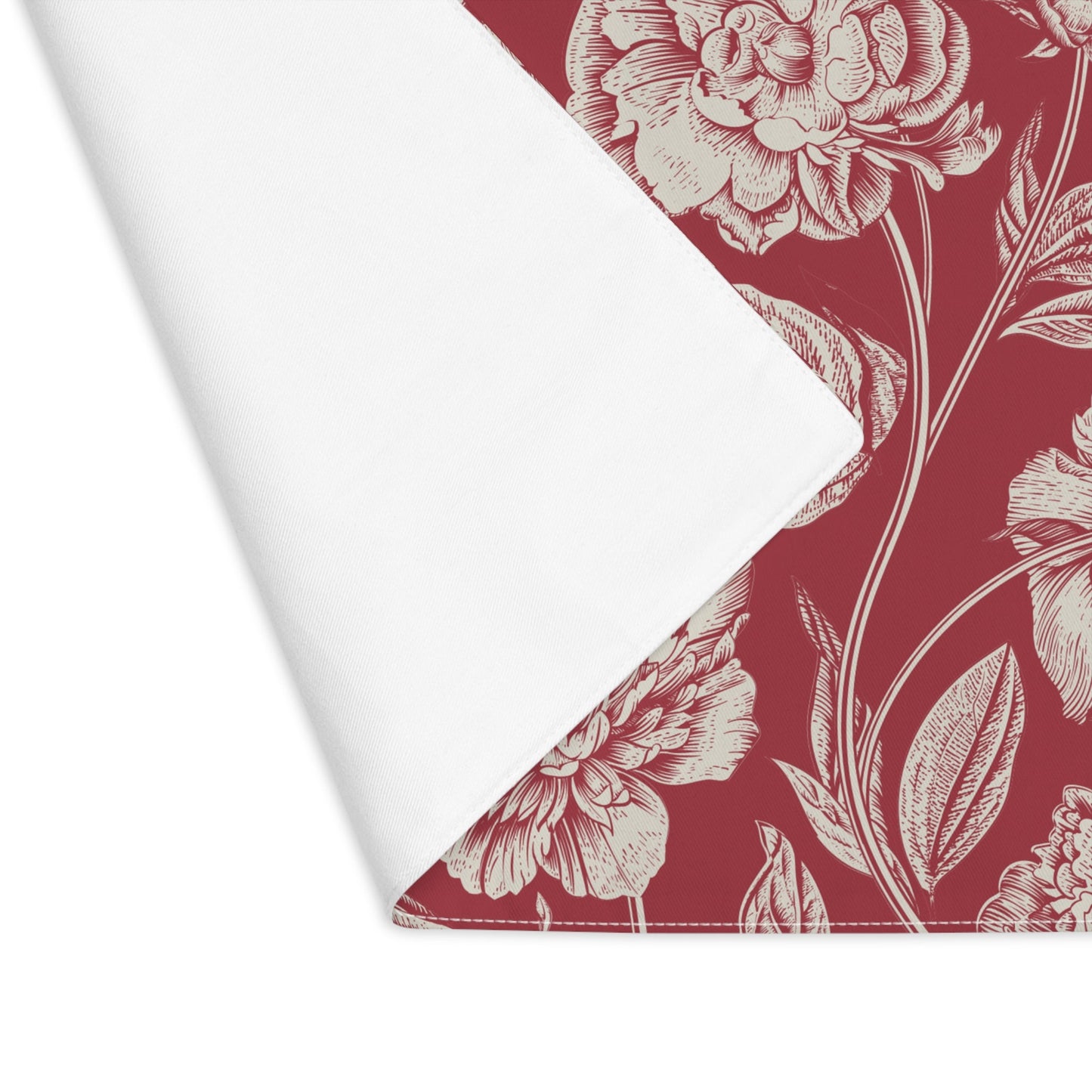 Placemat | Maroon & White | Peony