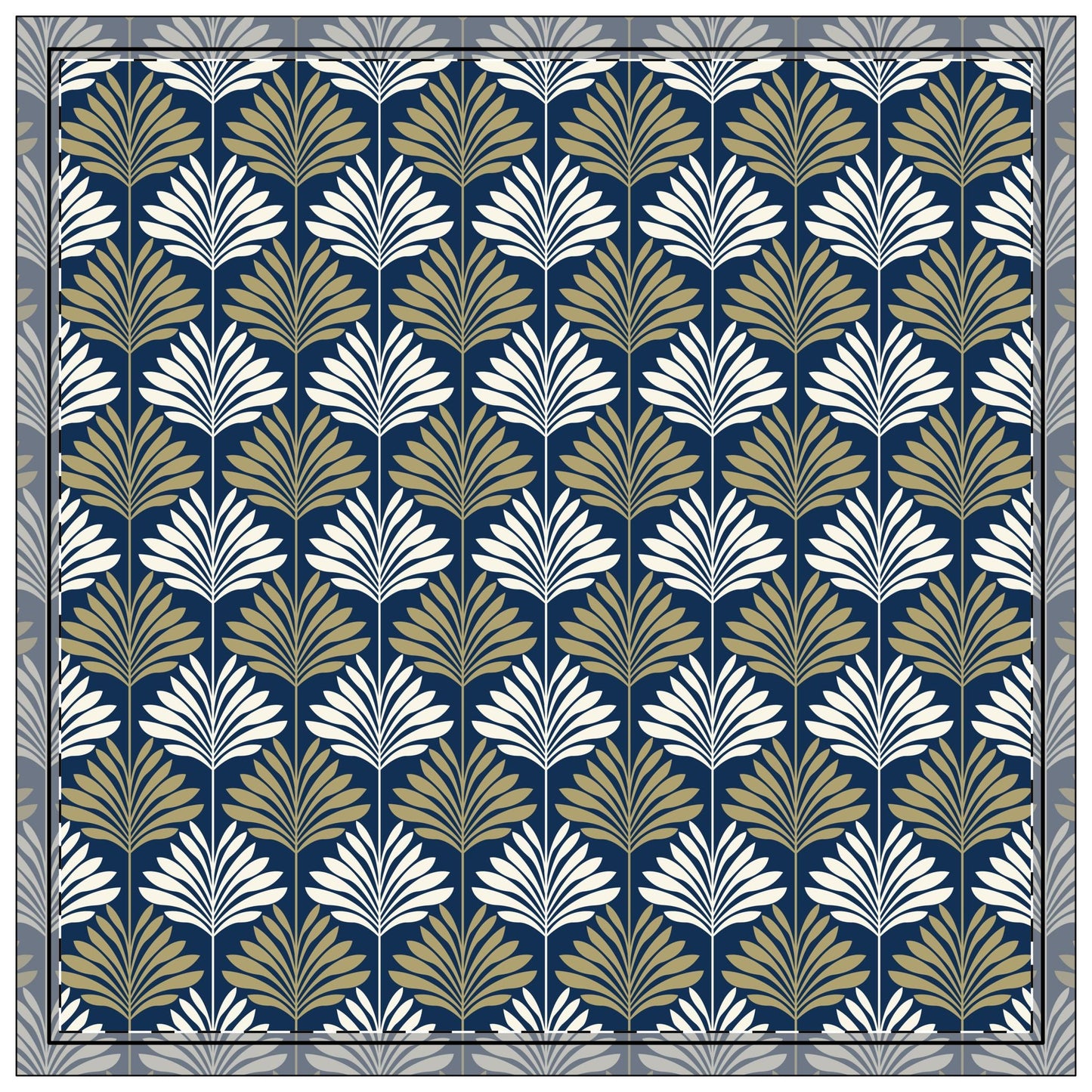 Napkin 4-set | Blue & Gold | Deco