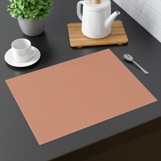 Placemat | Dark Orange & White | Herringbone