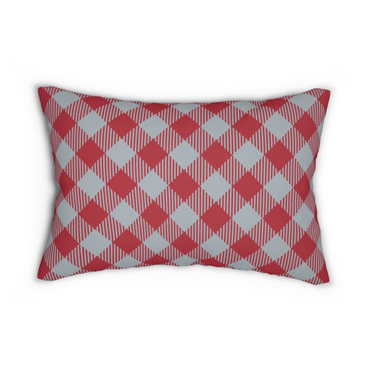 Pillow | Red & Gray | Gingham