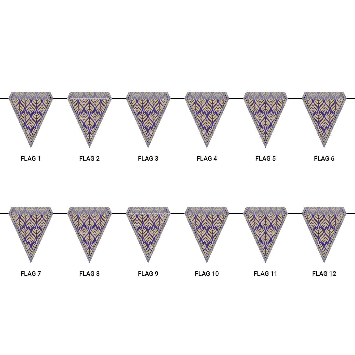 Flag Garland | Purple & Gold | Palm