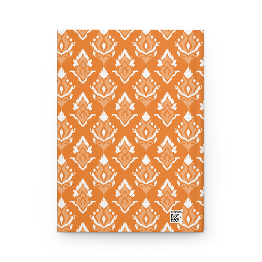 Hardcover Journal | Orange & White | Ikat