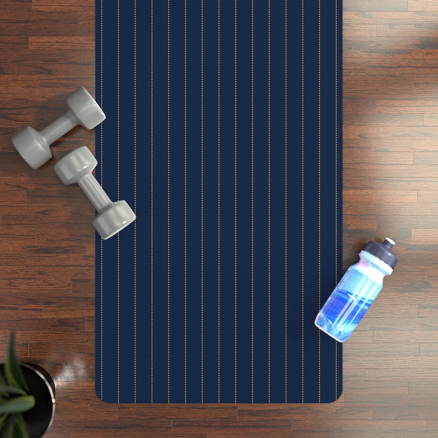 Yoga Mat | Yellow & Blue | Pinstripe