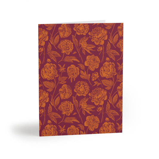 Notecards | Maroon & Orange | Peony