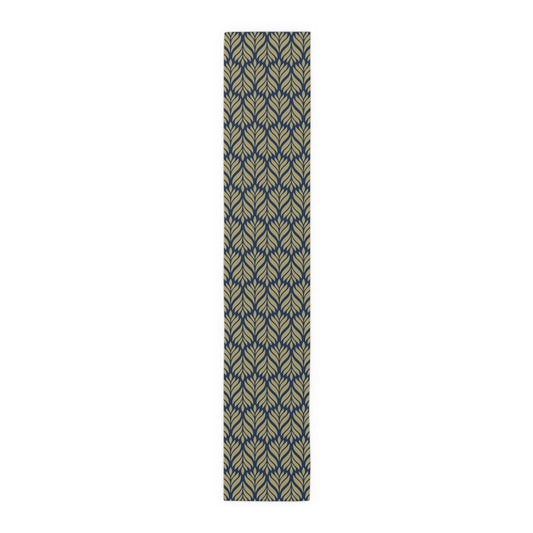 Table Runner | Blue & Gold | Palm