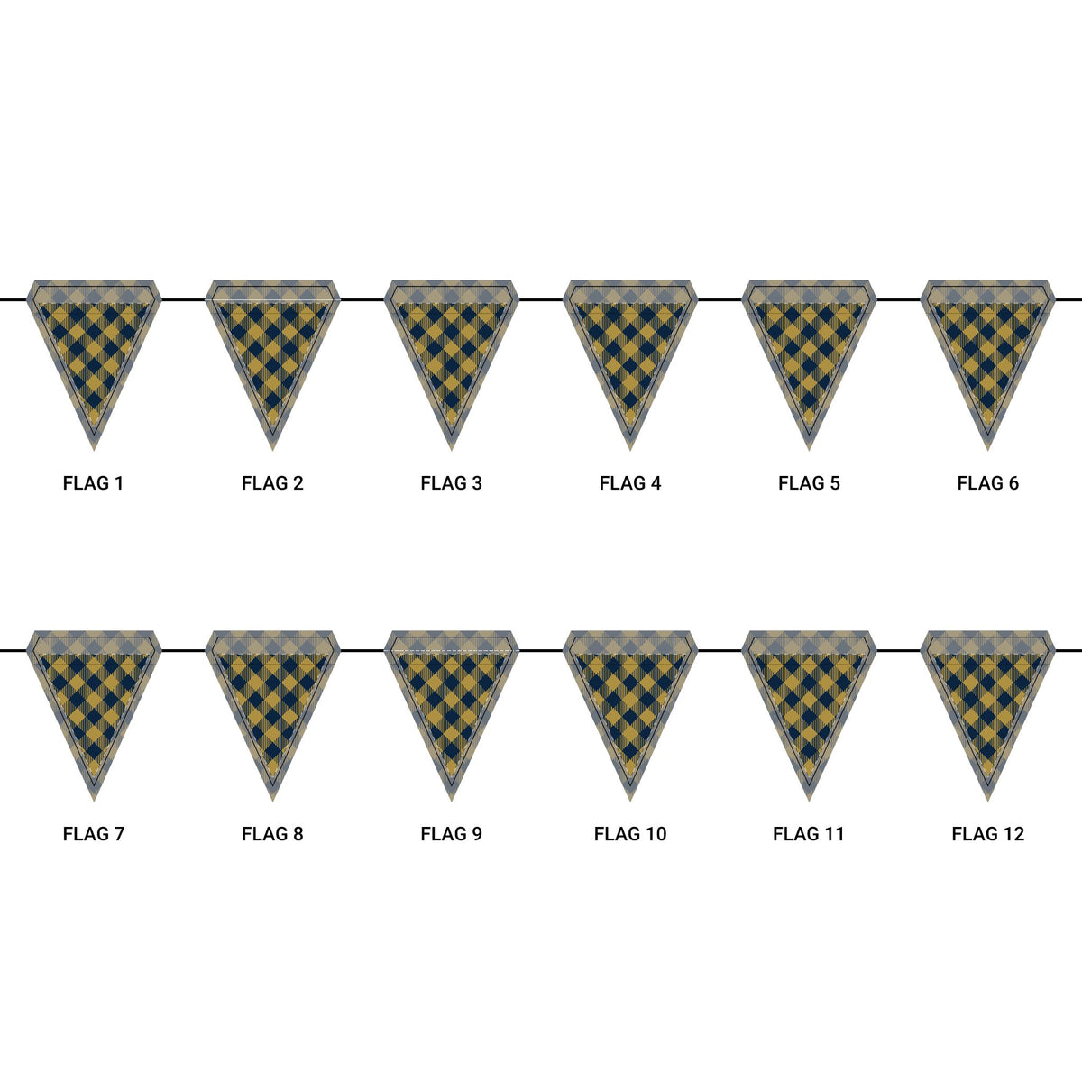 Flag Garland | Notre Dame, Indiana | Gingham