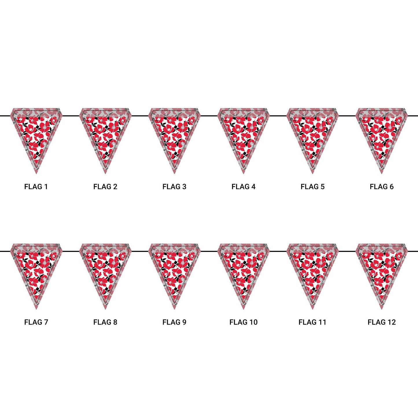 Flag Garland | Red & Black | Poppy