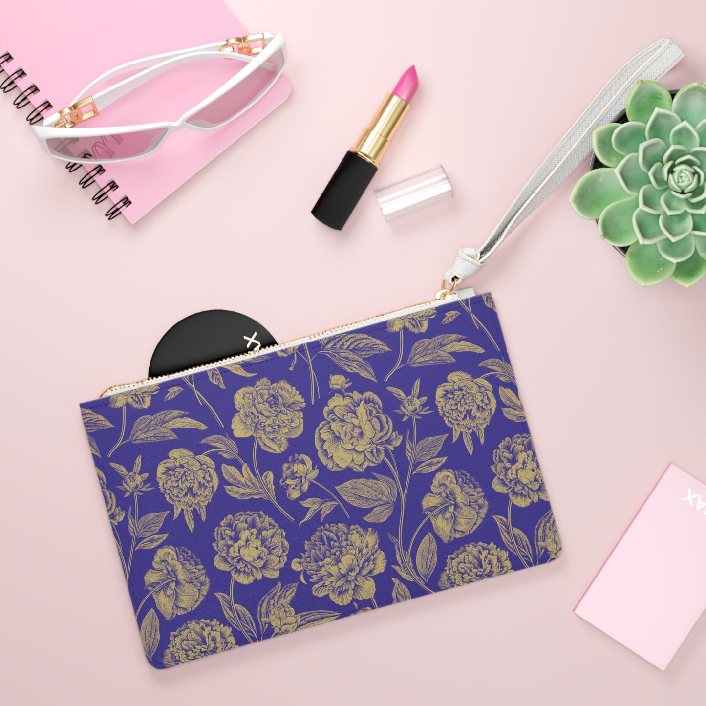 Clutch Bag | Purple & Gold | Peony