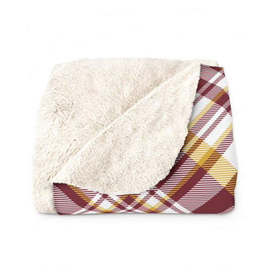 Sherpa Blanket | Red & Yellow | Tartan