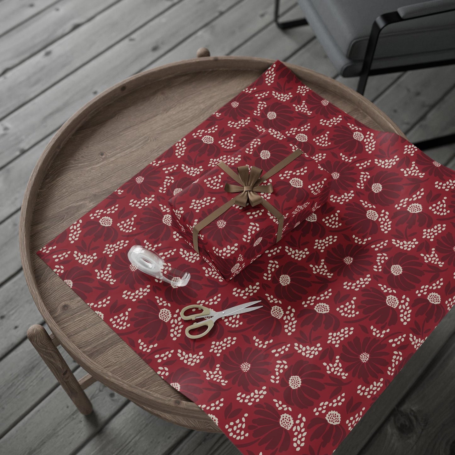 Gift Wrap | Maroon & White | Bellis