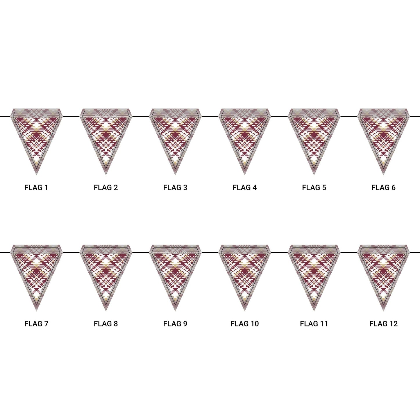 Flag Garland | Maroon & Gold | Tartan