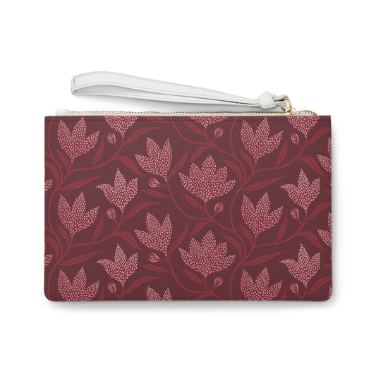 Clutch Bag | Maroon & White | Magnolia
