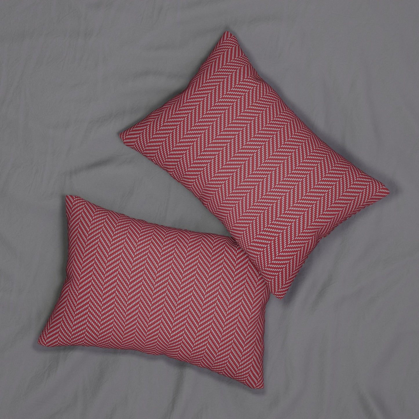 Pillow | Red & Gray | Herringbone