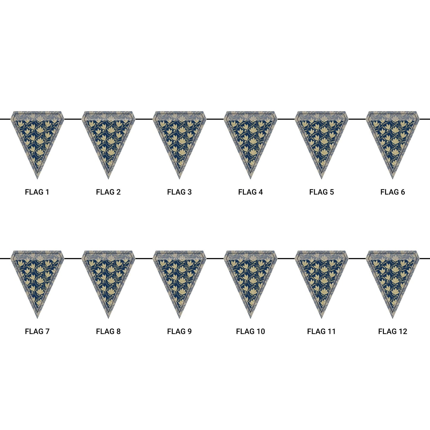 Flag Garland | Gold & Blue | Magnolia