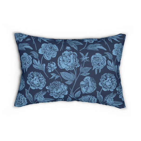 Pillow | Light Blue & White | Peony