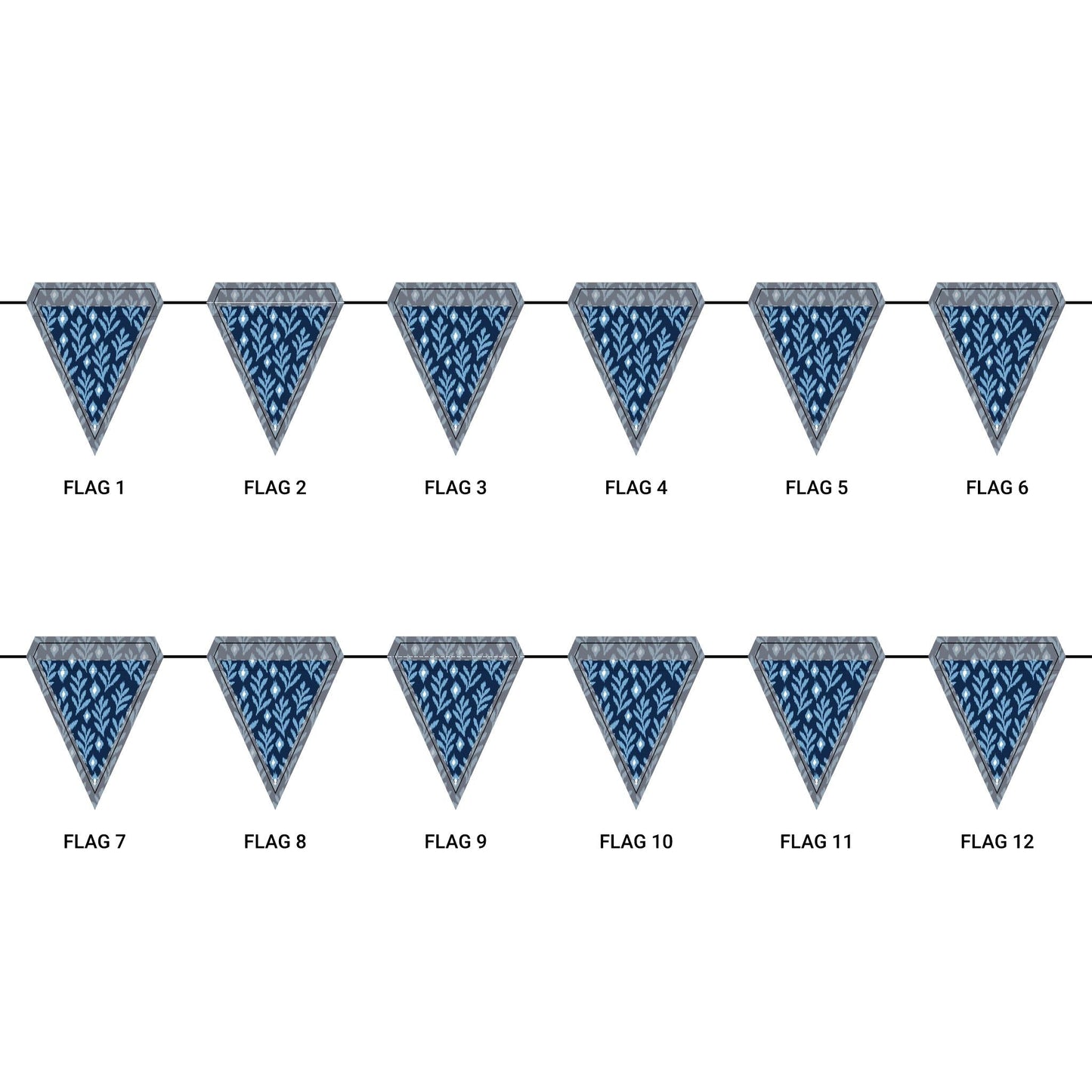 Flag Garland | Light Blue & White | Laurel