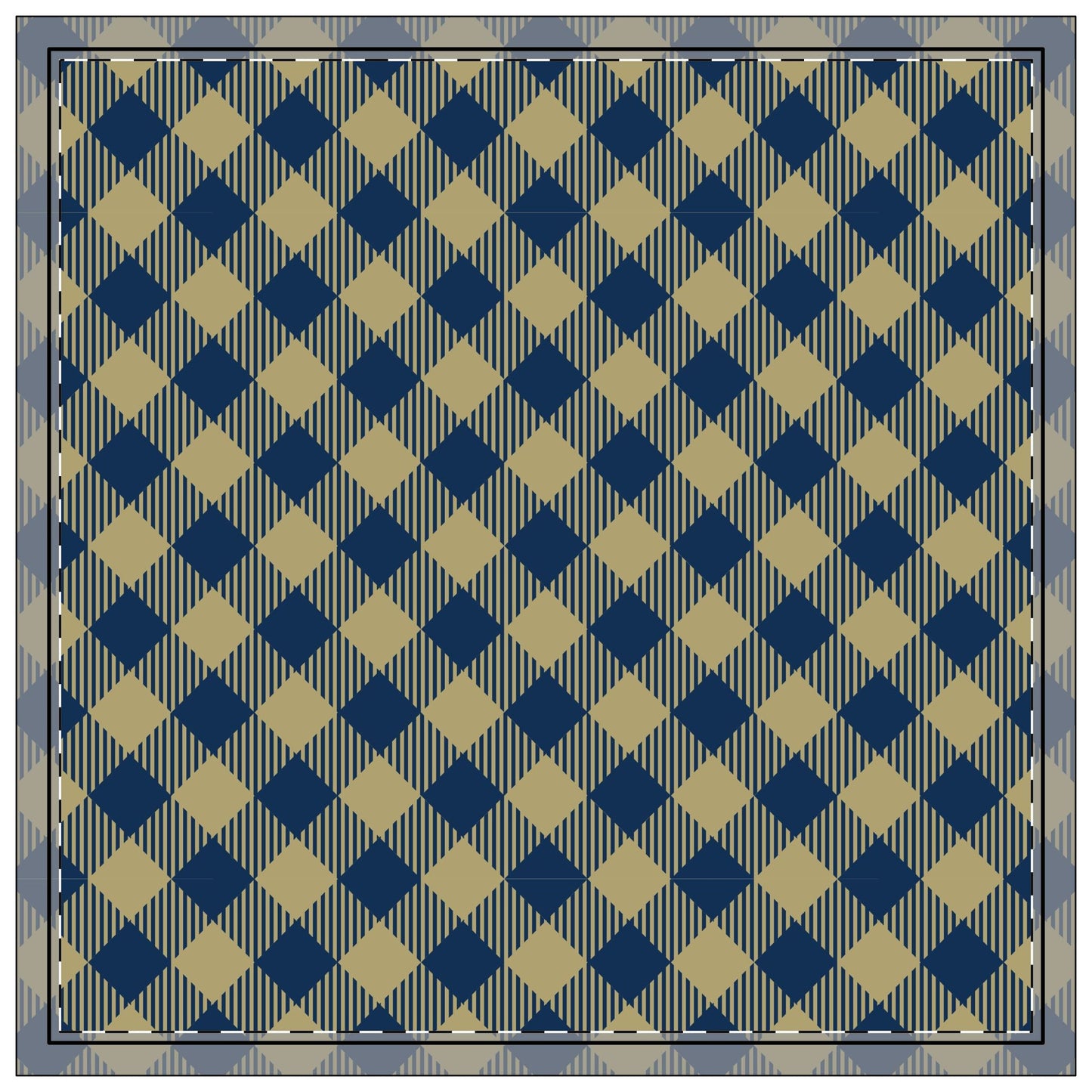 Napkin 4-set | Blue & Gold | Gingham