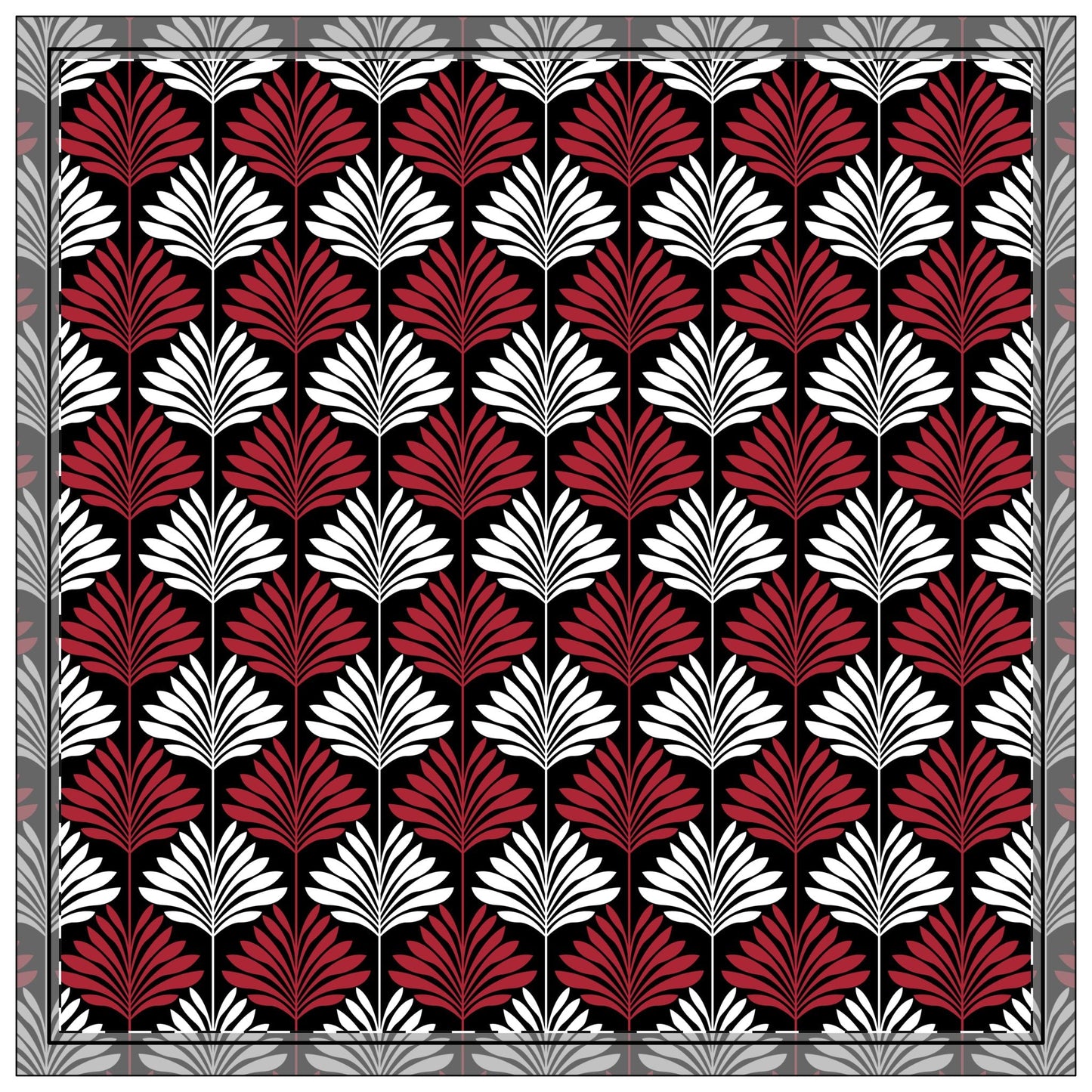 Napkin 4-set | Red & Black | Deco