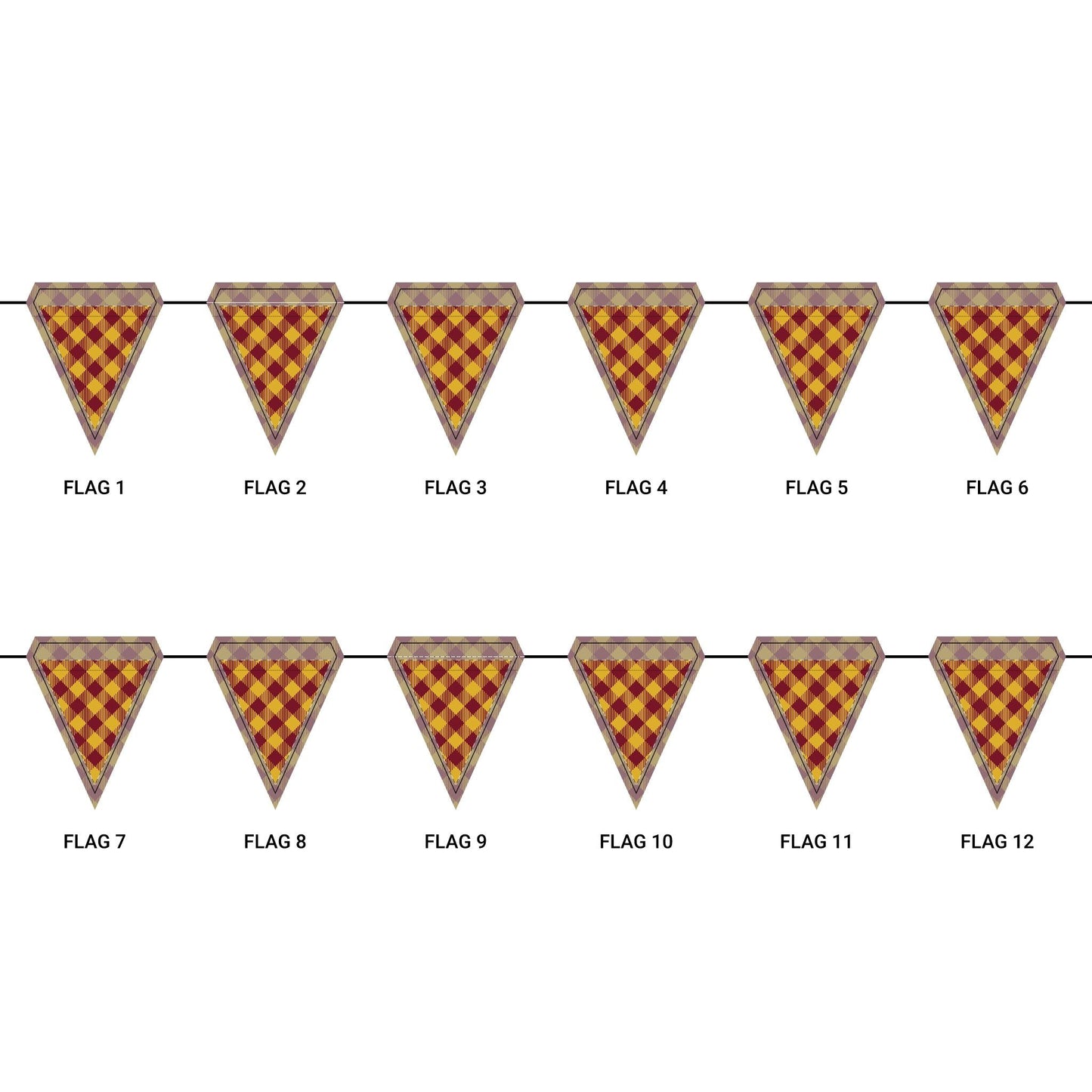 Flag Garland | Red & Yellow | Gingham