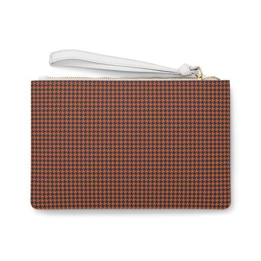 Clutch Bag | Orange & Blue | Houndstooth