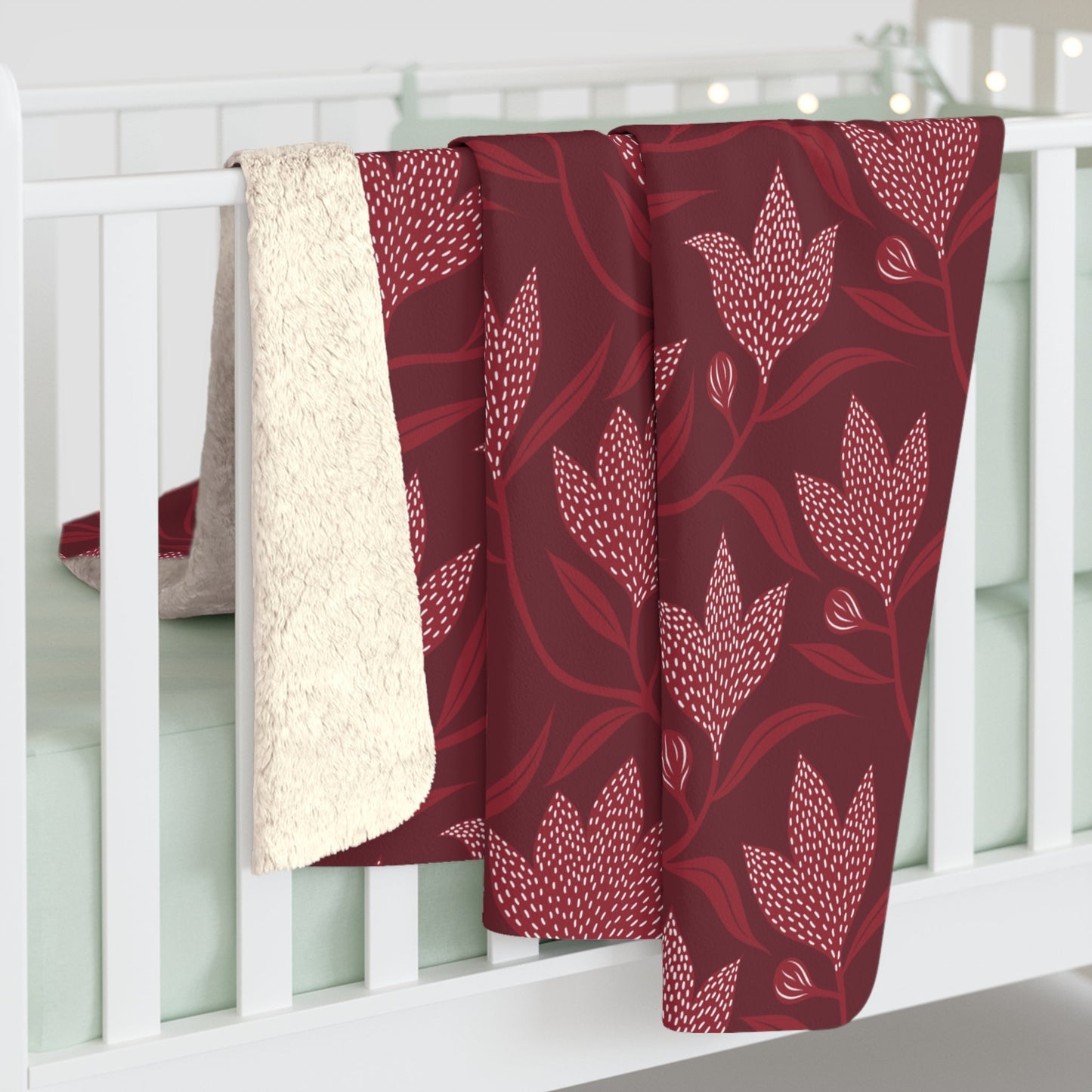 Sherpa Blanket | Maroon & White | Magnolia