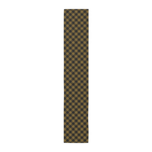 Table Runner | Black & Gold | Gingham