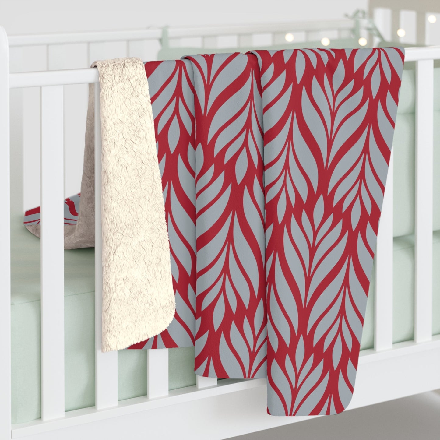 Sherpa Blanket | Red & Gray | Palm