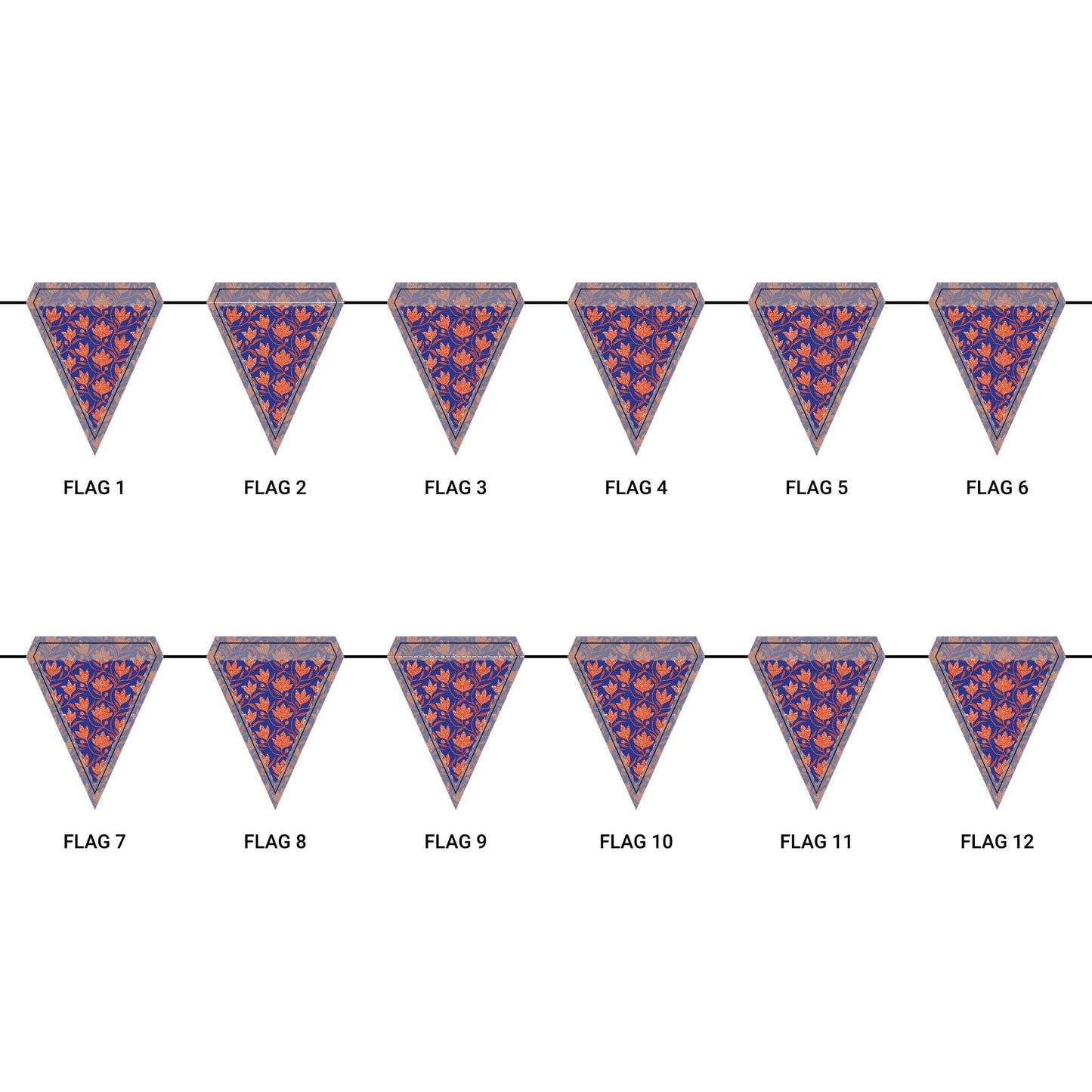 Flag Garland | Bright Blue & Orange | Magnolia