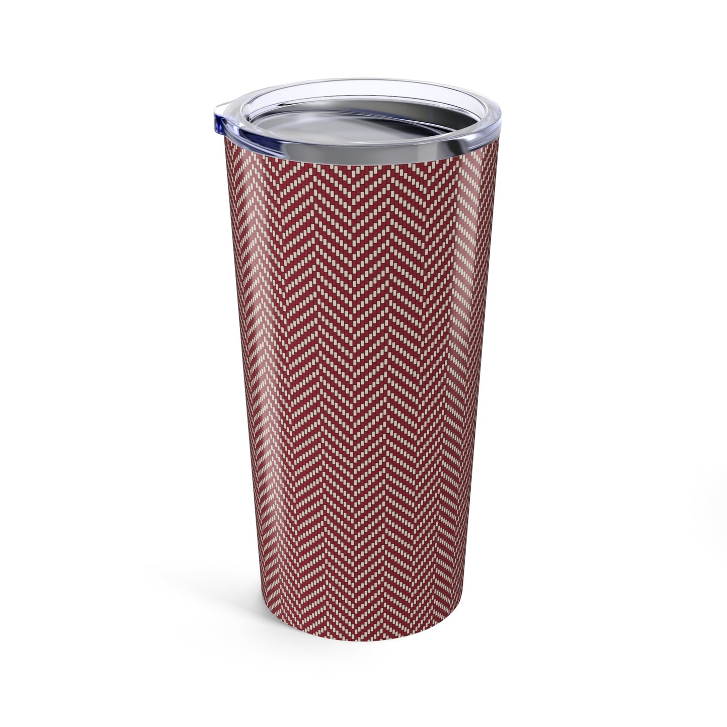 Tumbler | Maroon & White | Herringbone