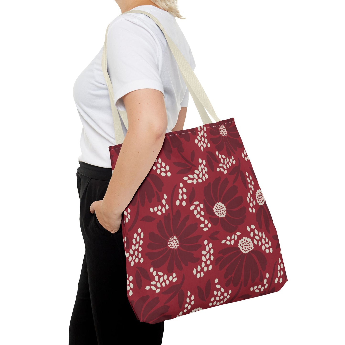 Tote Bag | Maroon & White | Bellis