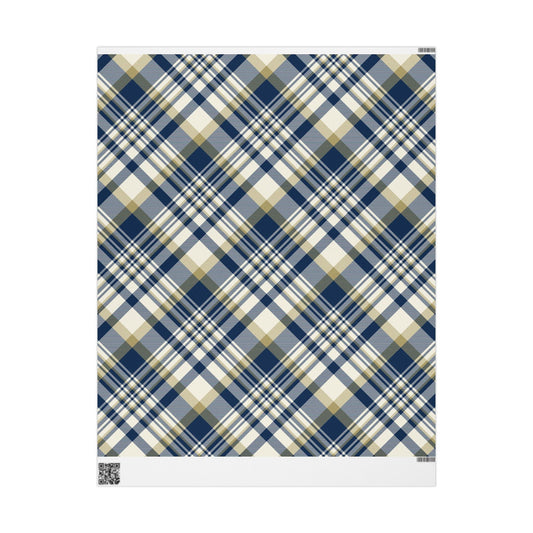 Gift Wrap | Blue & Gold | Tartan