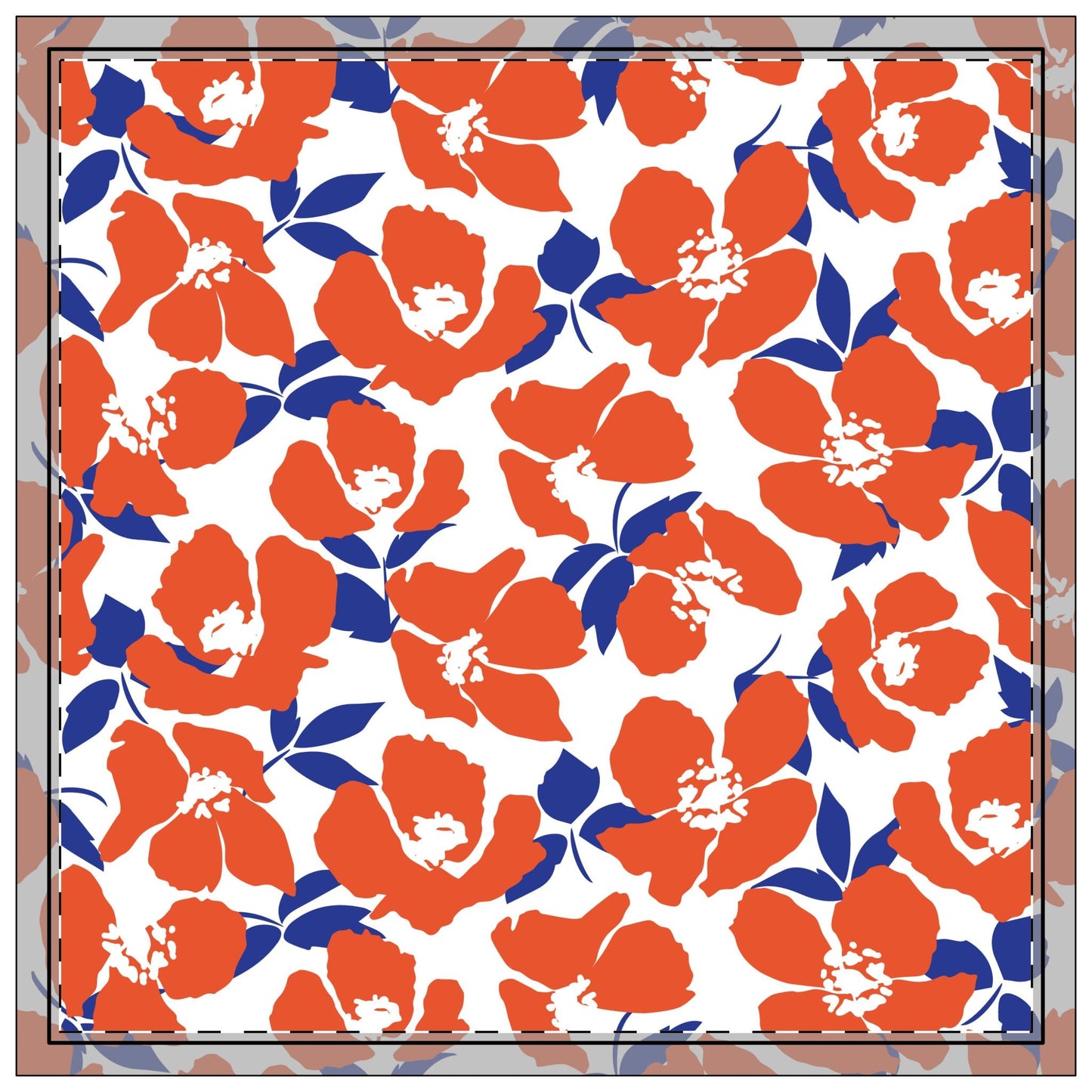 Napkin 4-set | Bright Blue & Orange | Poppy