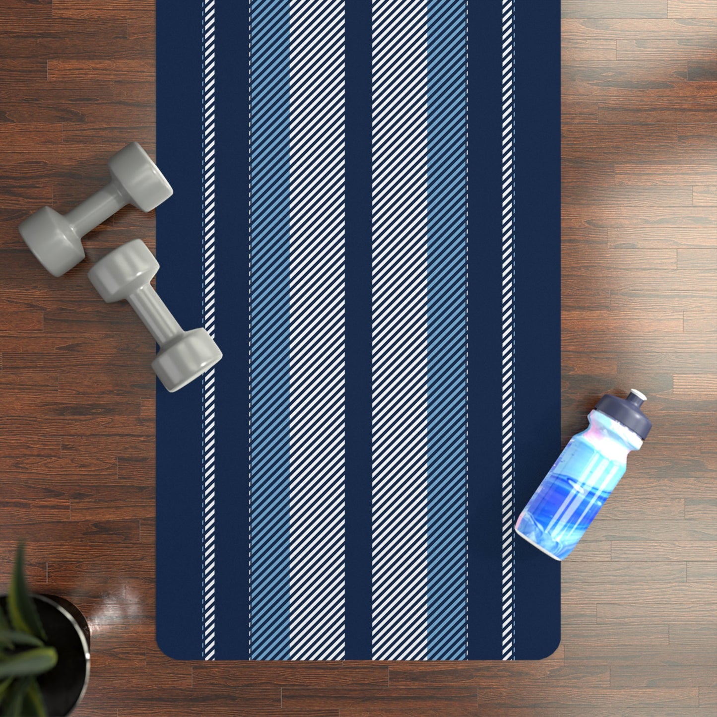 Yoga Mat | Light Blue & White | Stripe