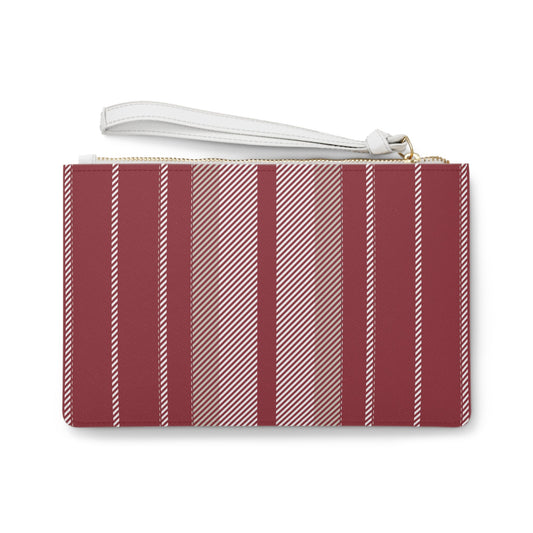 Clutch Bag | Maroon & White | Stripe