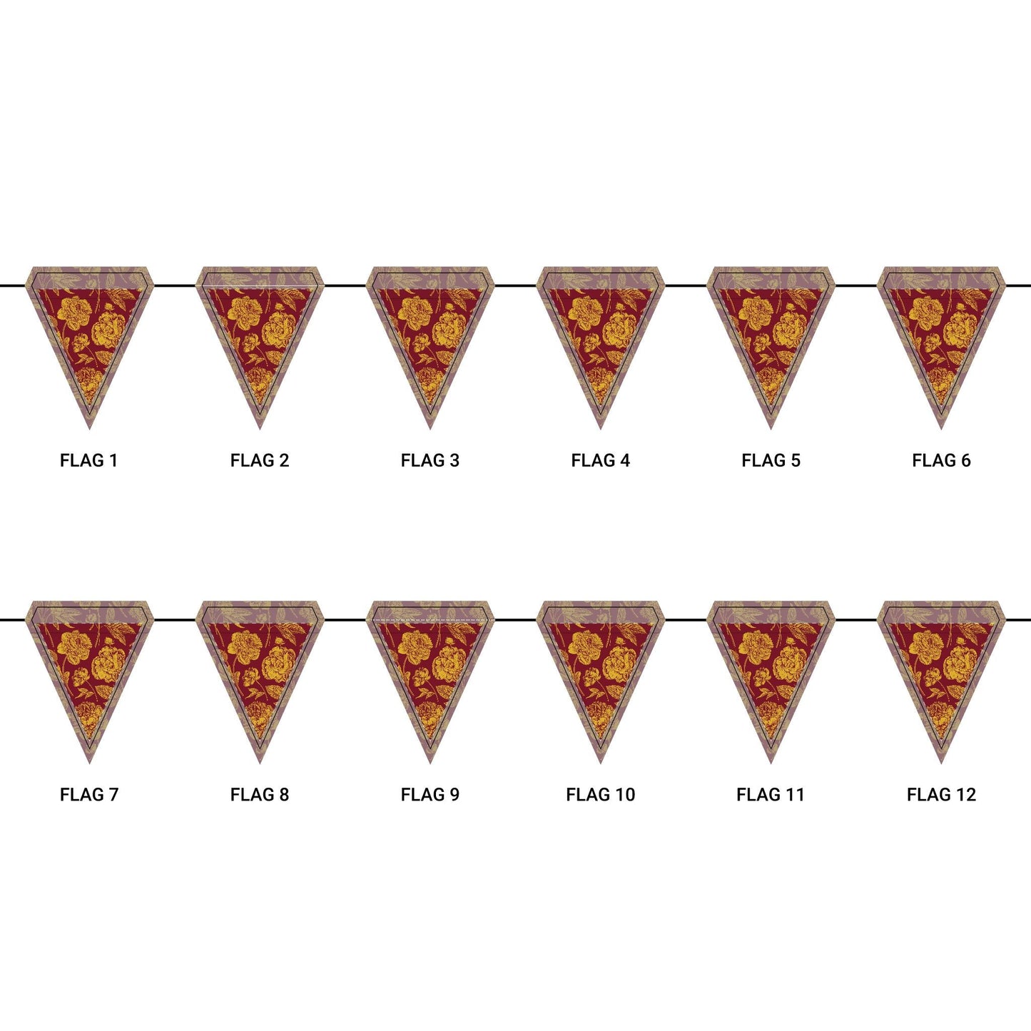 Flag Garland | Red & Yellow | Peony