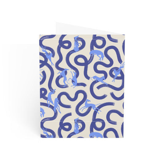 Monogram Notecards | Greyhounds | Blue Ribbon