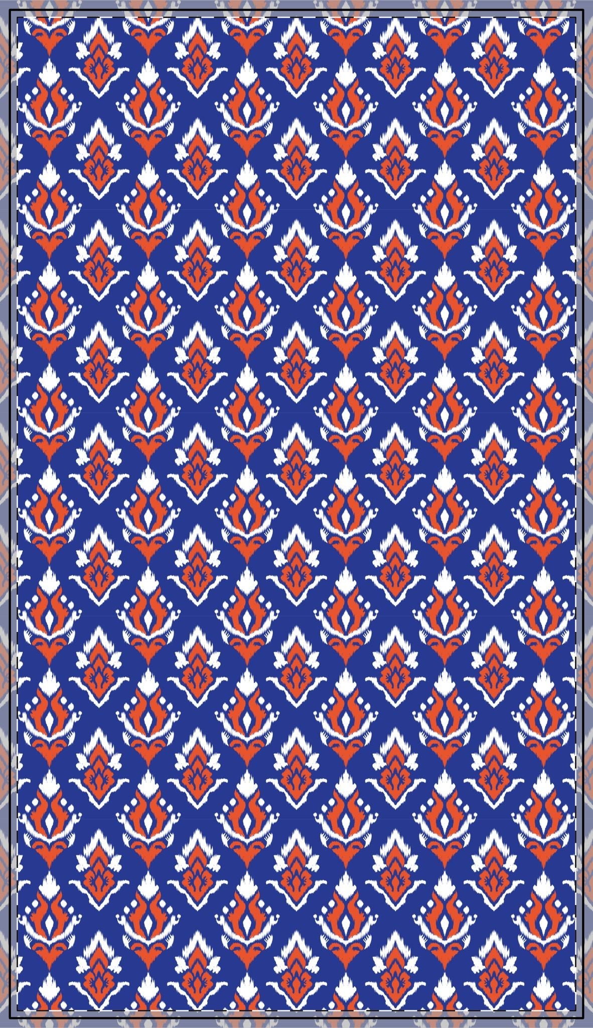 Tablecloth | Bright Blue & Orange | Ikat