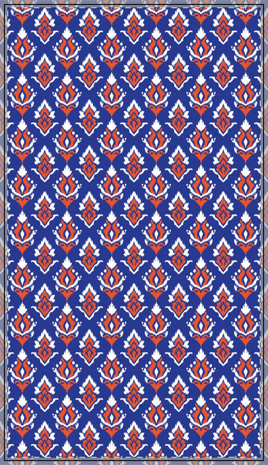 Tablecloth | Bright Blue & Orange | Ikat