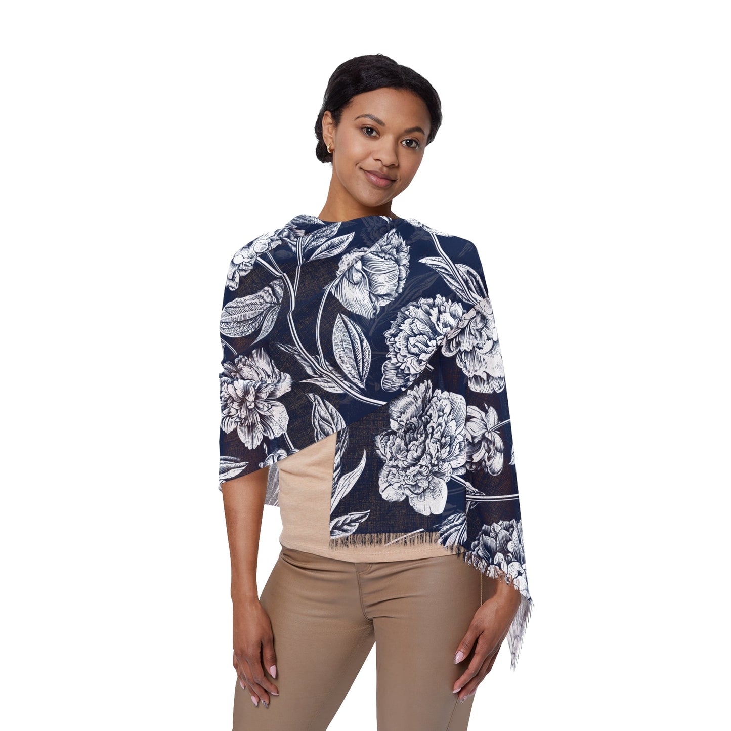 Scarf | Navy & White | Peony