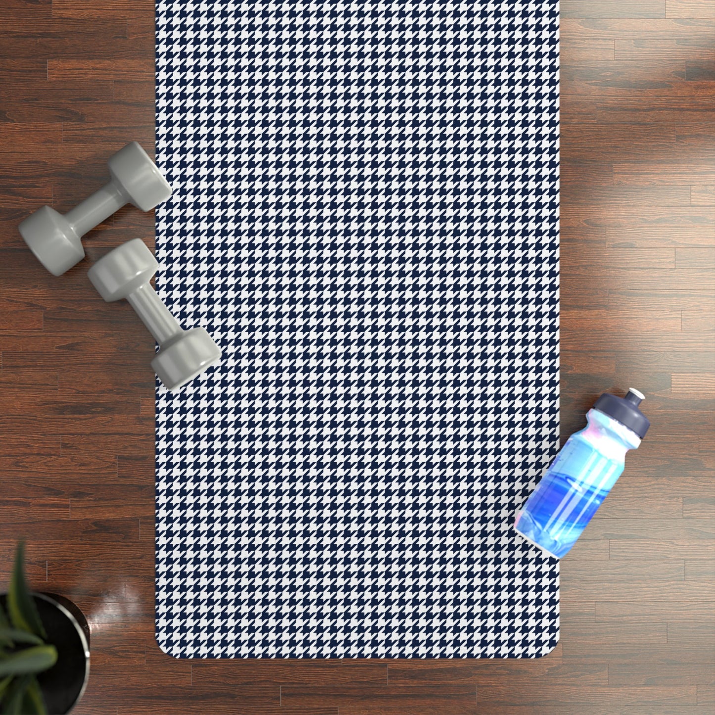 Yoga Mat | Navy & White | Houndstooth