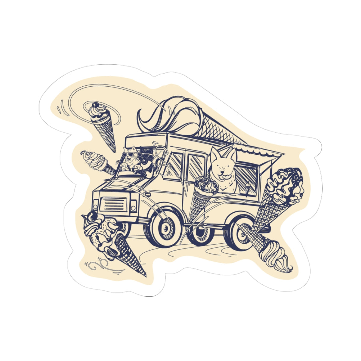 NYP Sticker | Cat Ice Cream | Color