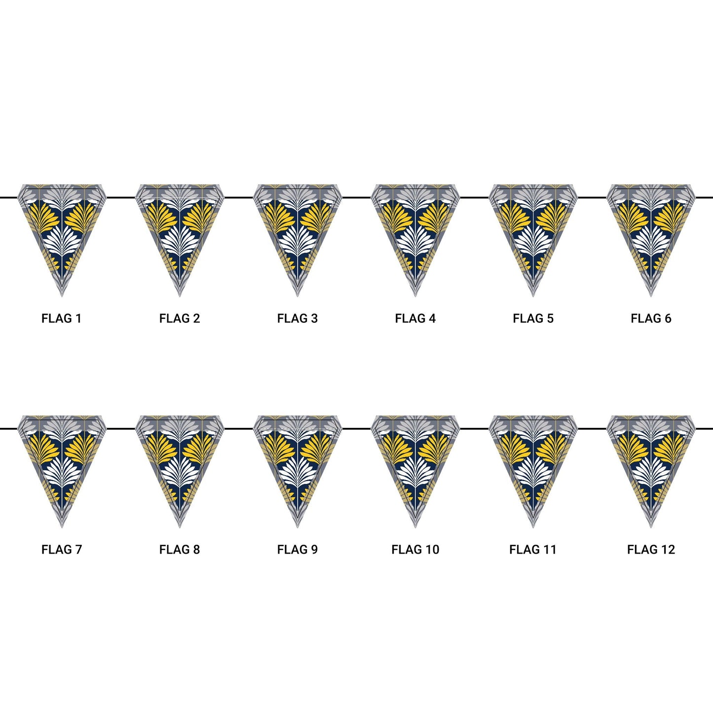 Flag Garland | Yellow & Blue | Deco