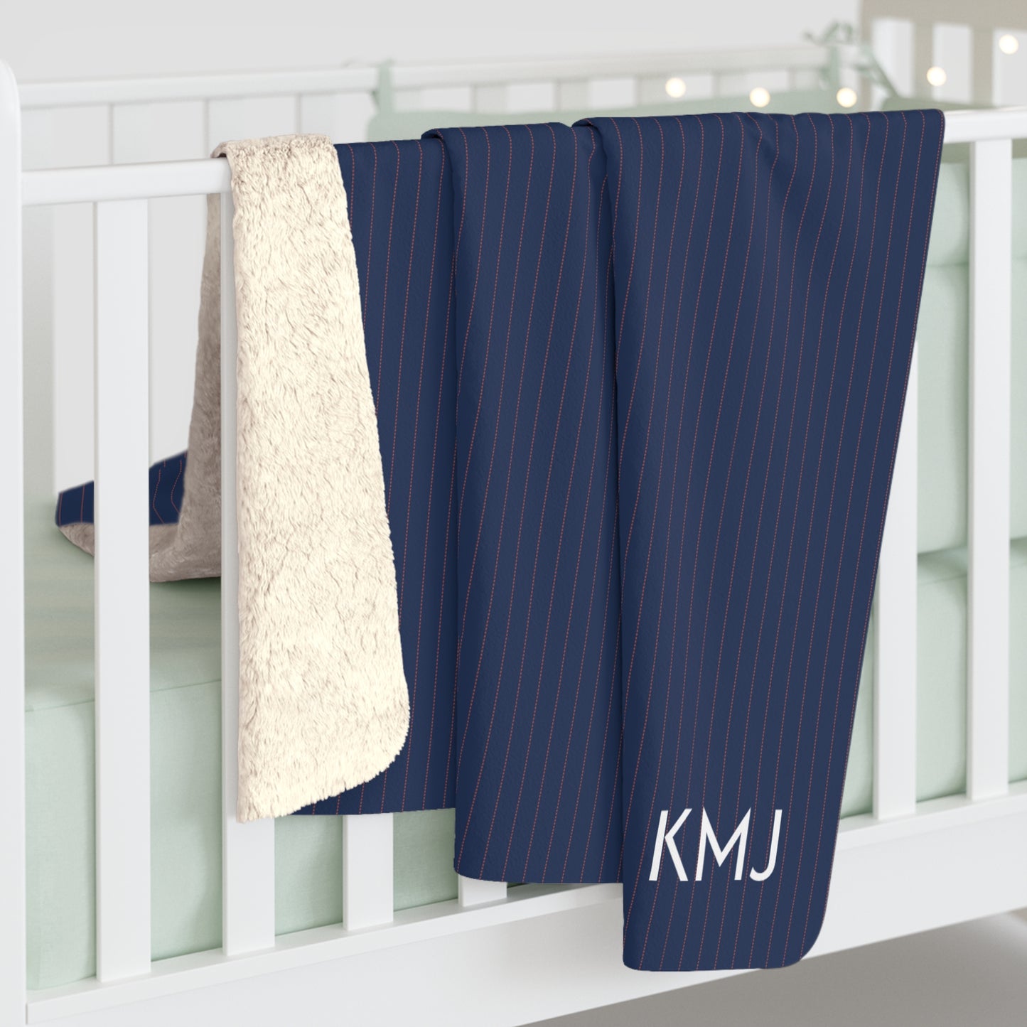 Sherpa Fleece Blanket- Personalized | Charlottesville, Virginia | Pinstripe